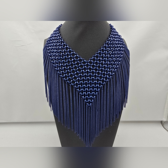 Vintage Gunmetal Bib Necklace - Picture 4 of 10